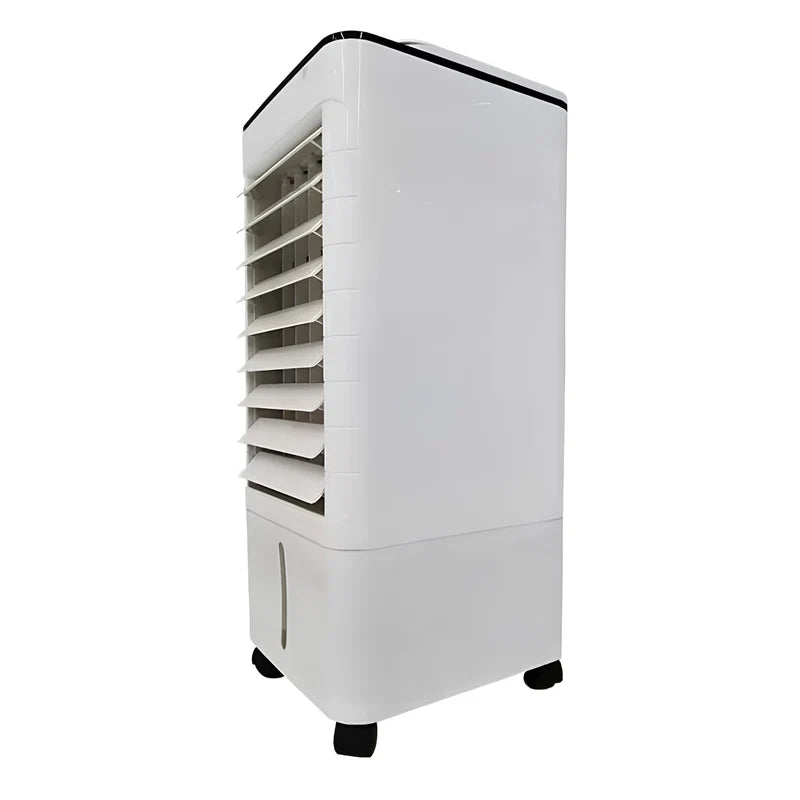 Portable air cooling unit with large water tank and ice compatibility for enhanced cooling performance