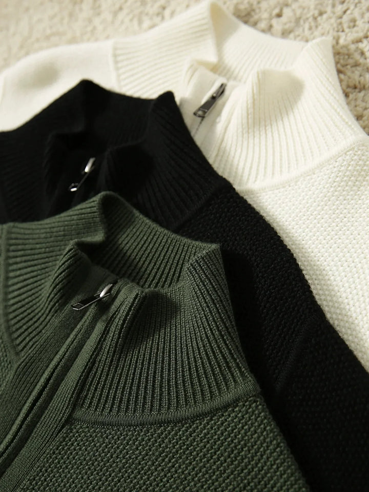 Women's wool cardigan layered over shirt for versatile styling