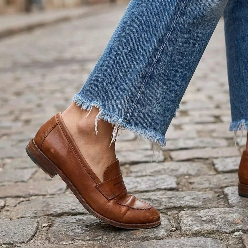 Full-length view of cropped wide-leg jeans with structured denim fabric
