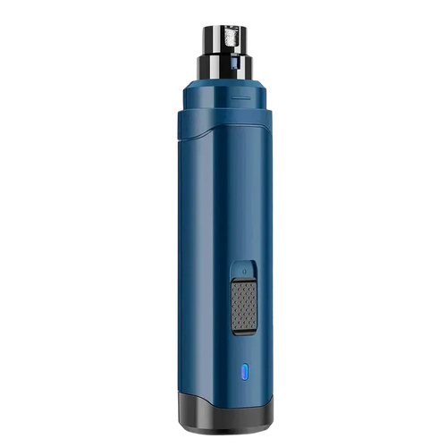 Pet nail grinder with diamond bit in blue finish and chrome top with LED indicator