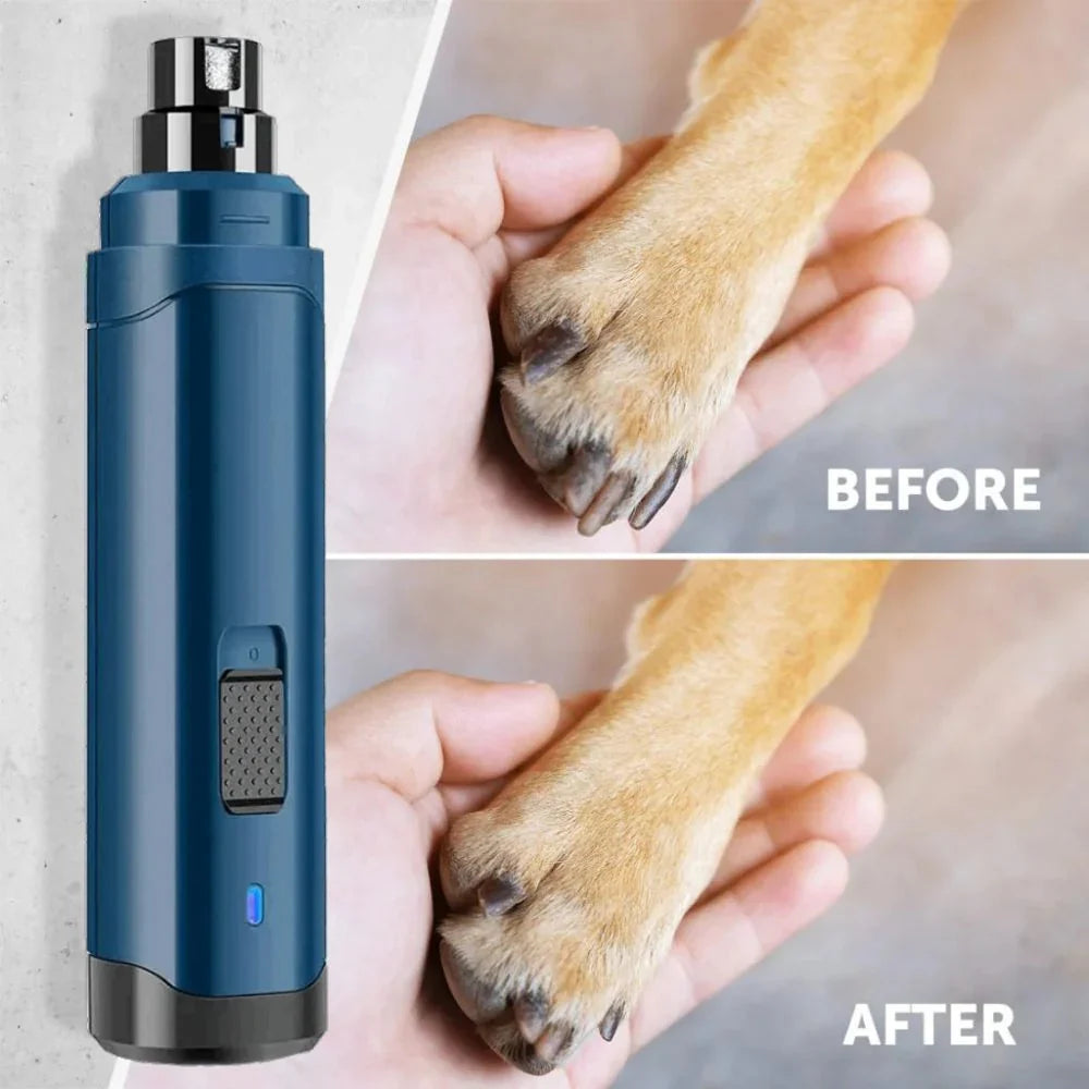 Diamond-bit grinding system close-up on pet grooming tool with adjustable settings