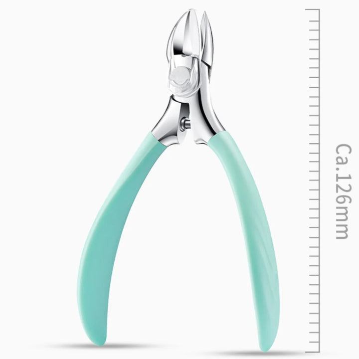 Stainless steel toenail clippers with curved blade for precise nail trimming