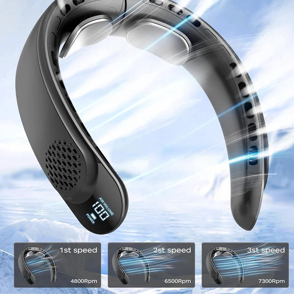 Men's wearable cooling device with U-shaped design and digital interface