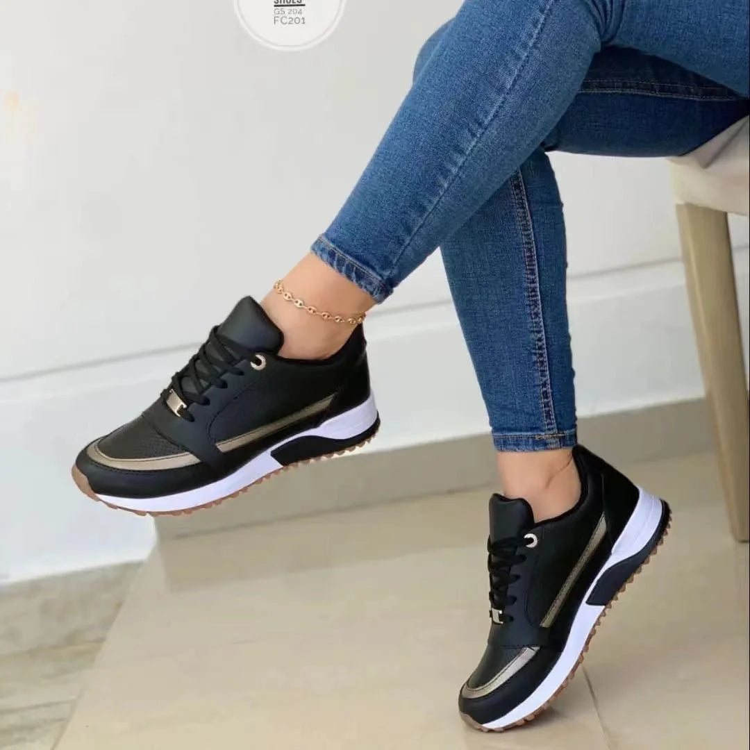 Women's casual trainers with supportive platform sole and padded collar detail