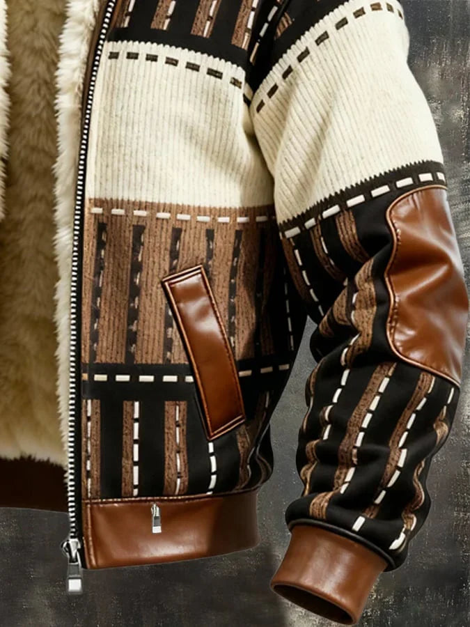 Side angle of women's zip-up bomber jacket with plush sherpa lining and structured silhouette