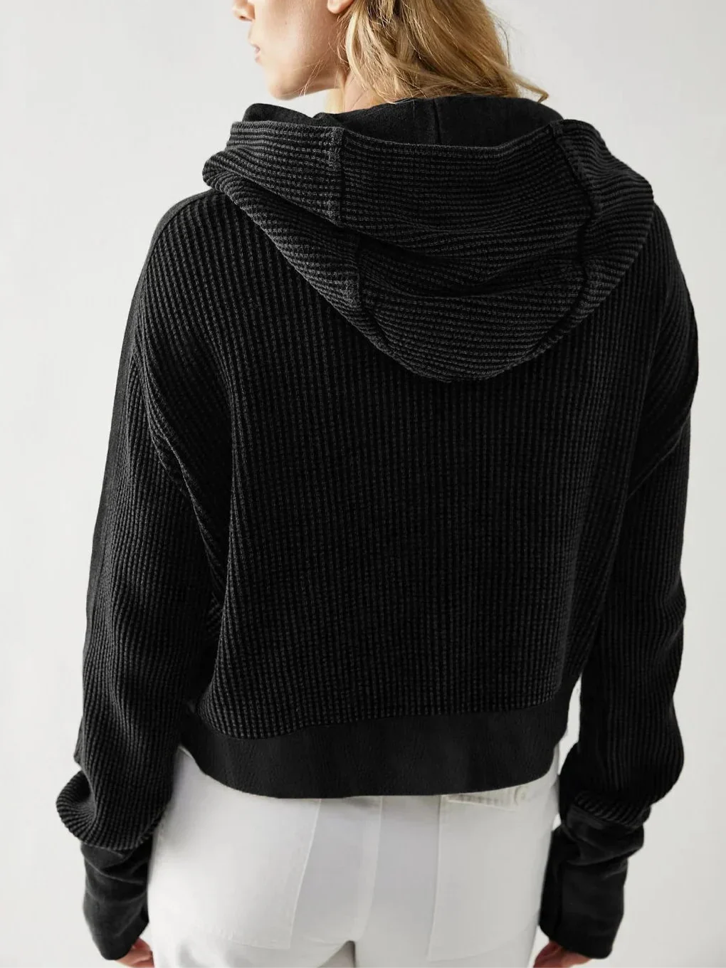 Eliza | Women's Waffle Knit Zip-Up Hoodie