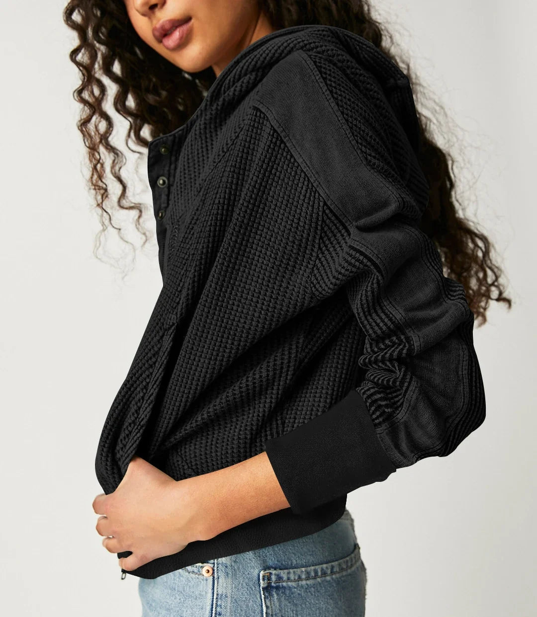 Eliza | Women's Waffle Knit Zip-Up Hoodie