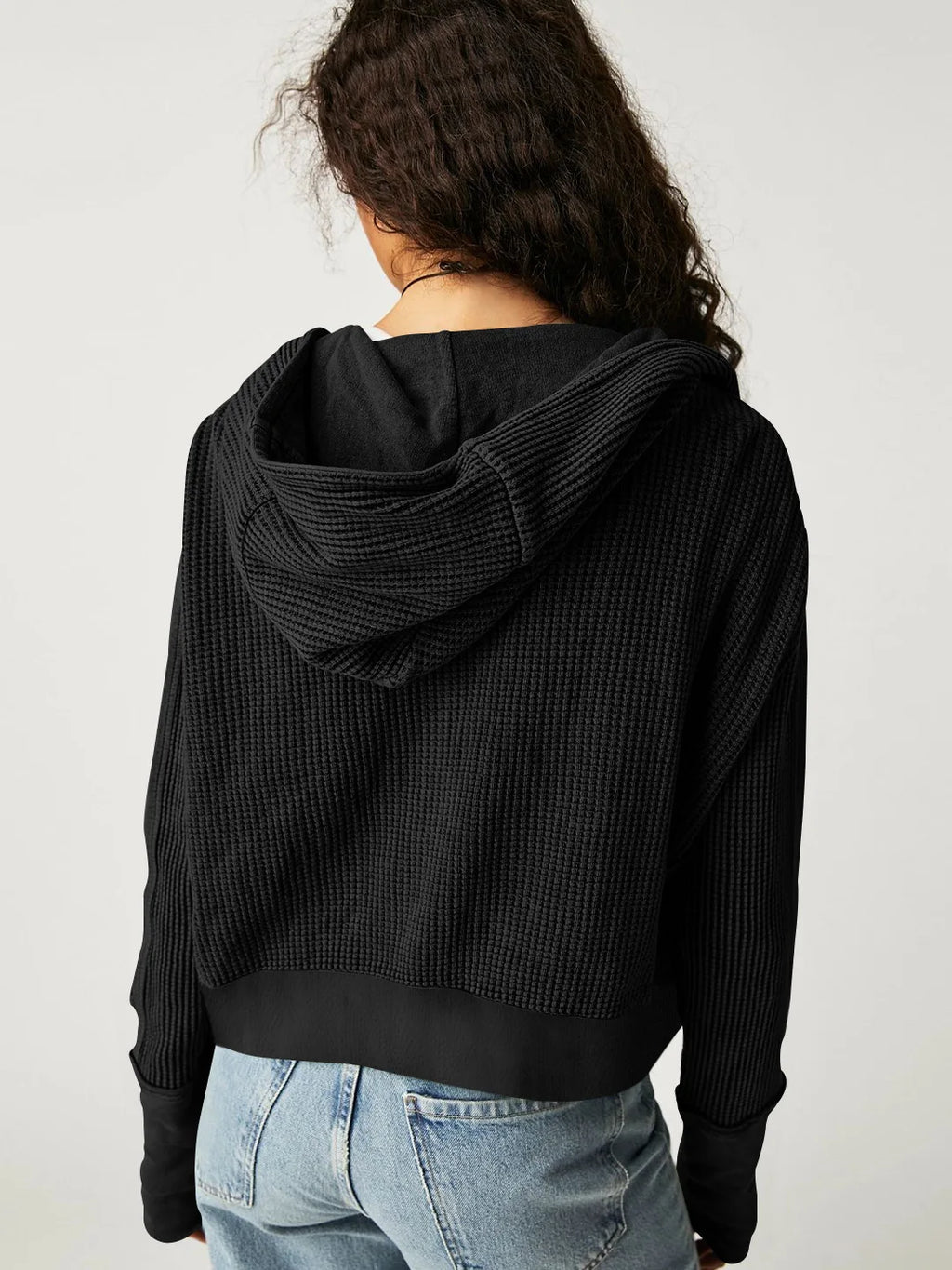 Eliza | Women's Waffle Knit Zip-Up Hoodie