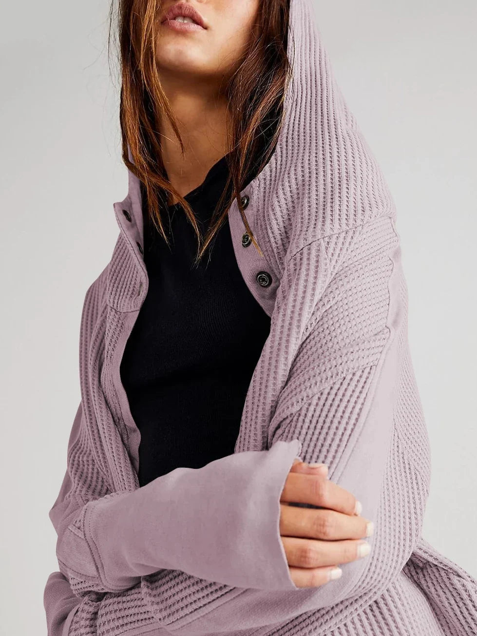 Eliza | Women's Waffle Knit Zip-Up Hoodie