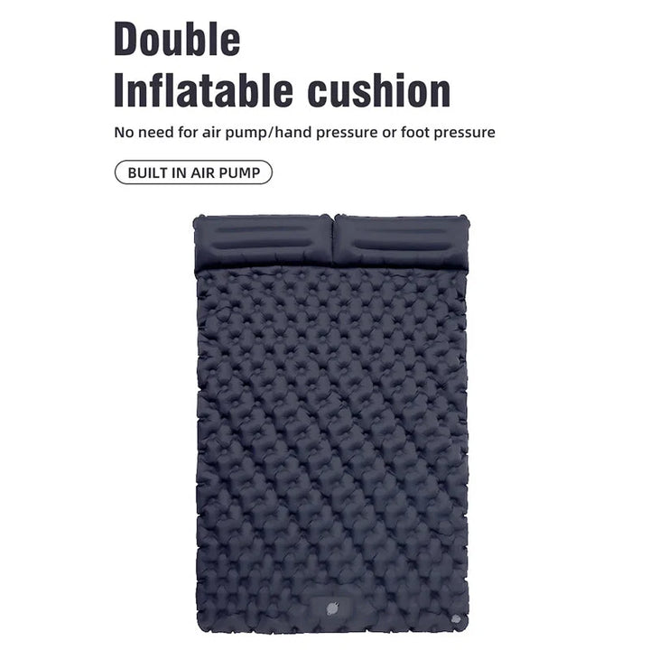 Camping mat rolled and packed into compact carry bag with drawstring closure for easy transport