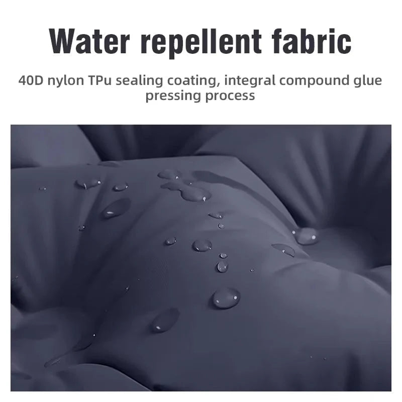 Dual inflatable pillows on double camping mat providing head support for two sleepers