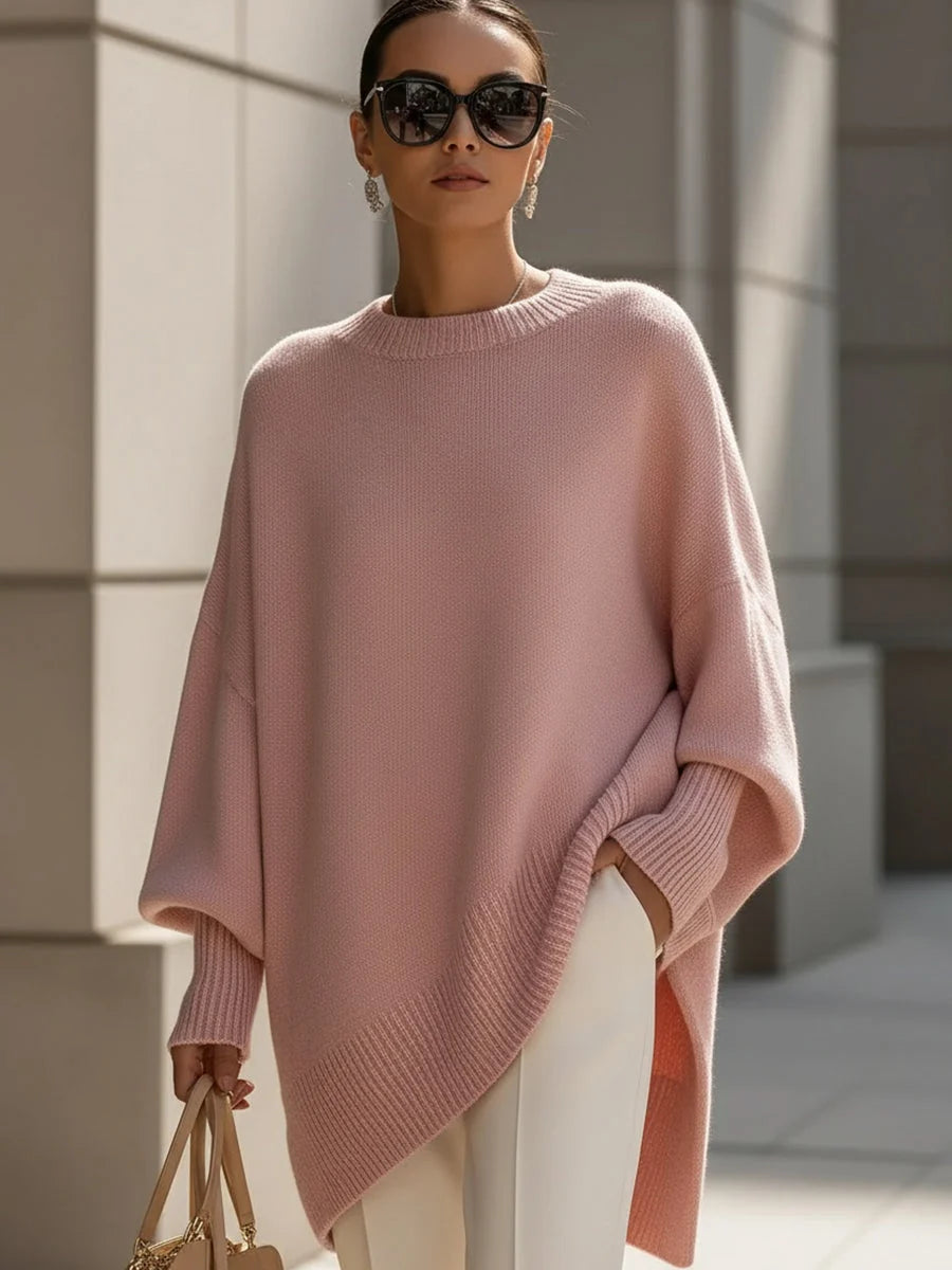 Lifestyle shot of the oversized jumper styled for casual autumn layering