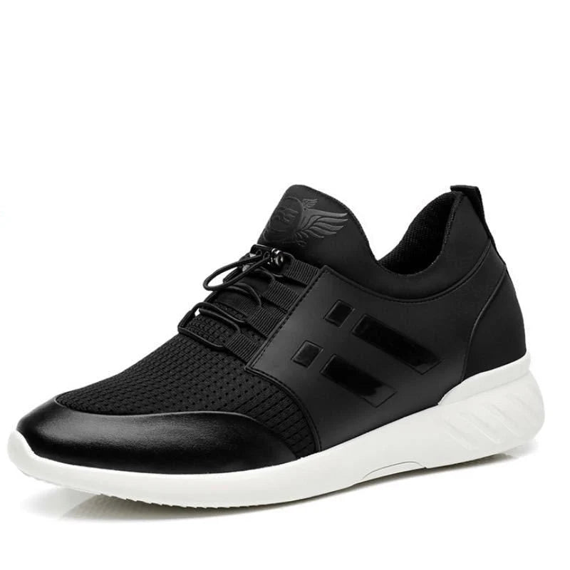 Men's trainers on grey surface showing flexible sole and supportive construction