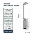 Bladeless tower fan packaging and accessories including remote control and instruction manual