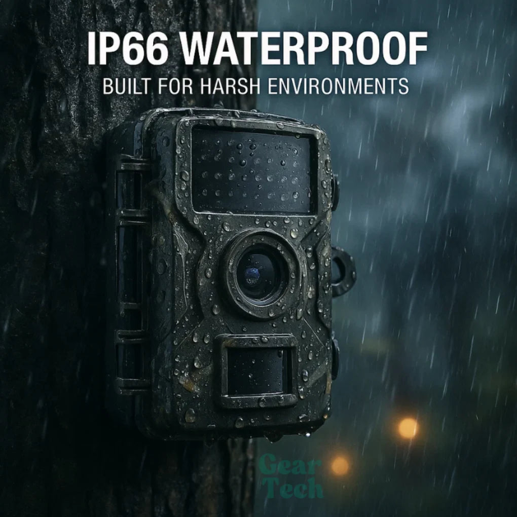 Night vision wildlife camera showing front lens and sensor panel detail