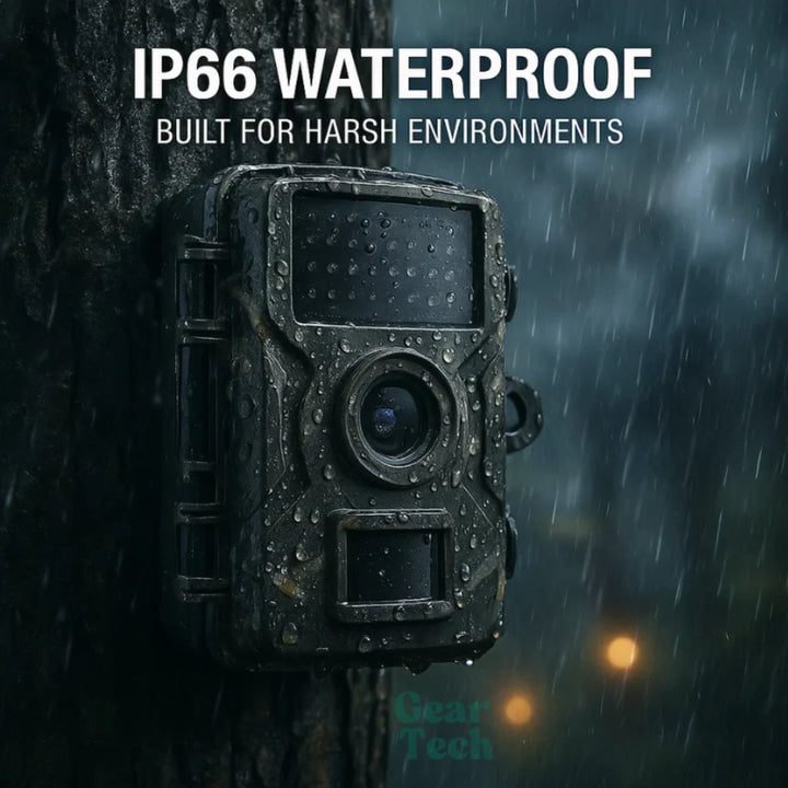 Night vision wildlife camera showing front lens and sensor panel detail