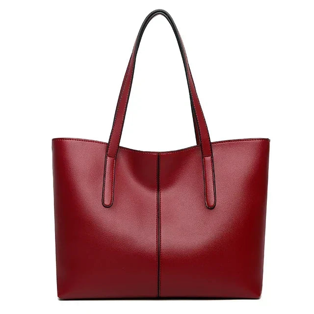 Large tote bag with double straps and minimal centre seam, back view
