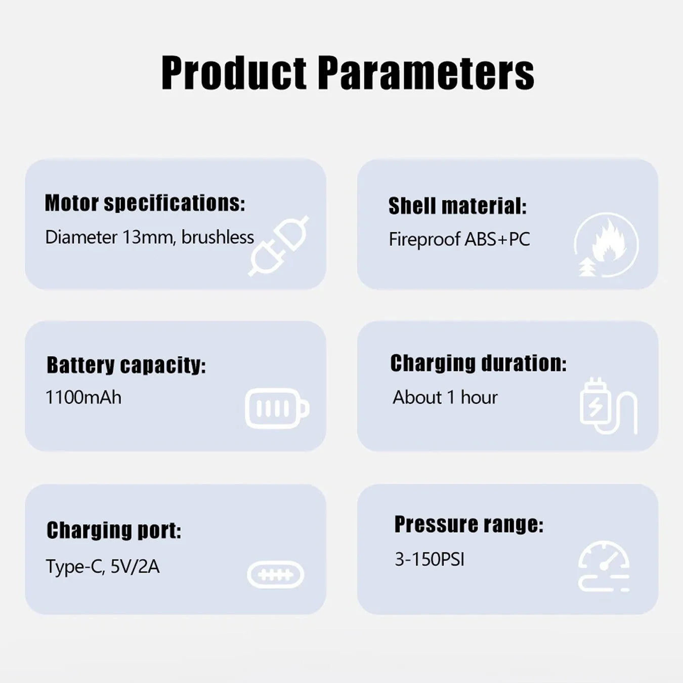 Electric tyre inflator for cycling with real-time pressure monitoring and LED safety light