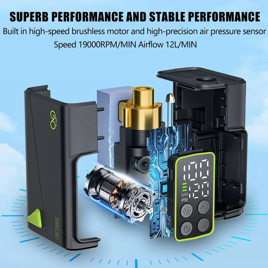 Rechargeable electric pump for road and mountain bikes with universal valve adapter system