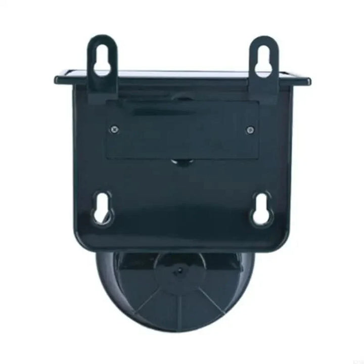 Ultrasonic bird deterrent unit displaying solar panel and mounting brackets for garden installation