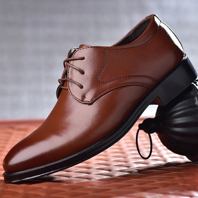 Full view of men's formal derby shoes demonstrating timeless design and versatile formal footwear construction