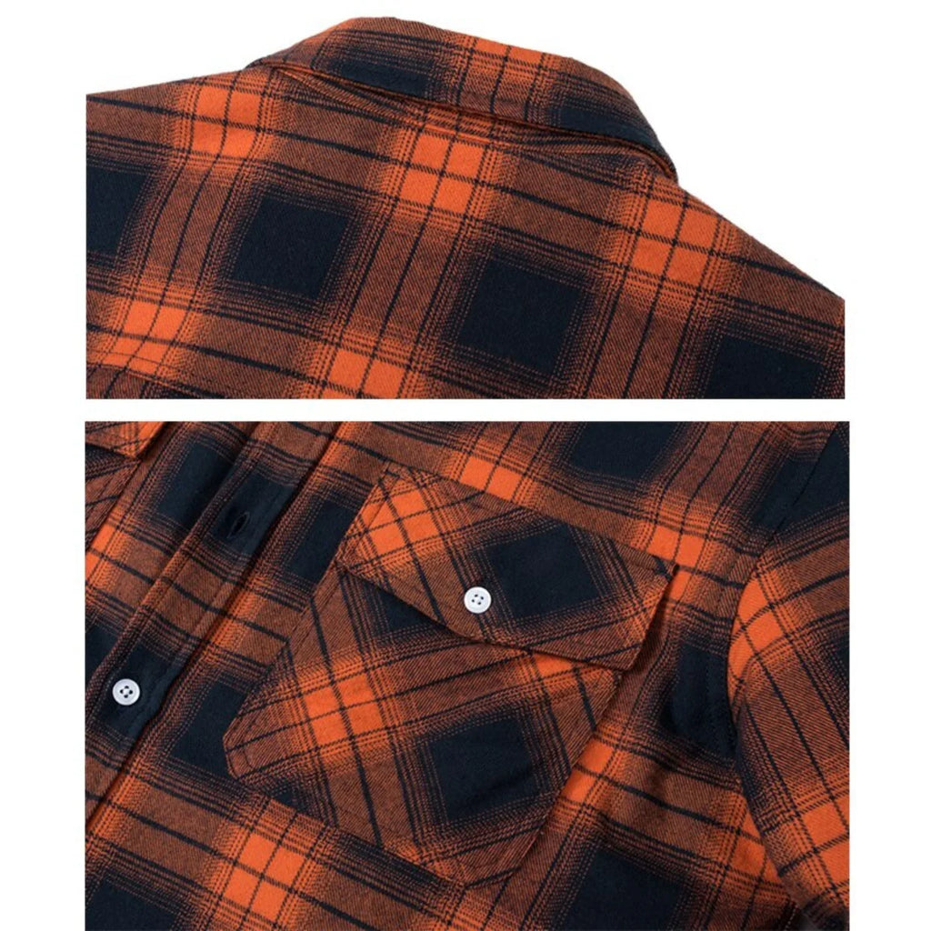 Interior view of sherpa lined plaid jacket displaying cosy fleece lining and structured woven outer shell