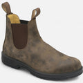 Men's Chelsea boots in rustic brown with elasticated side panels and contrast stitching detail