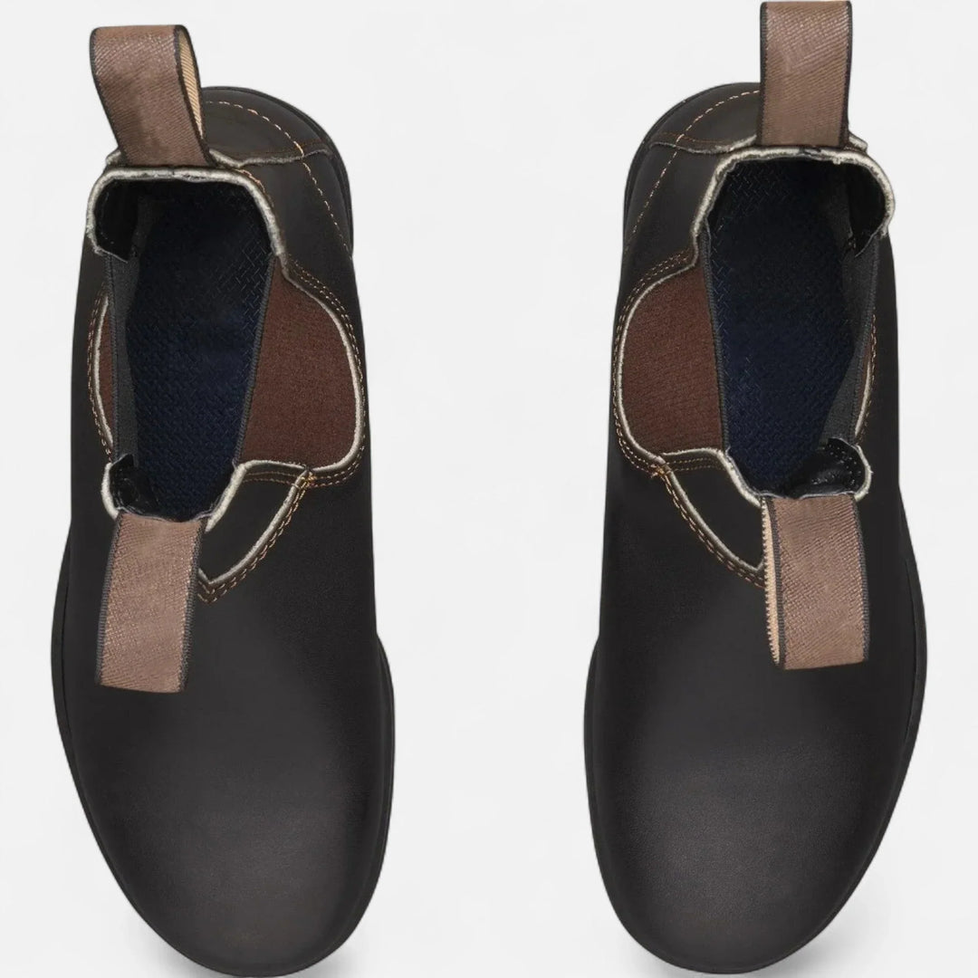 Chelsea boots showing ankle-height silhouette and grip sole for work and casual use