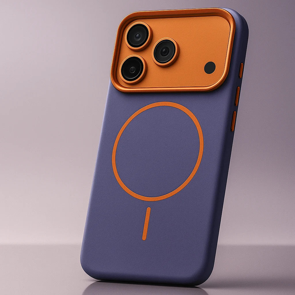 MagSafe-compatible phone cover featuring raised lens protection and smooth matte surface texture