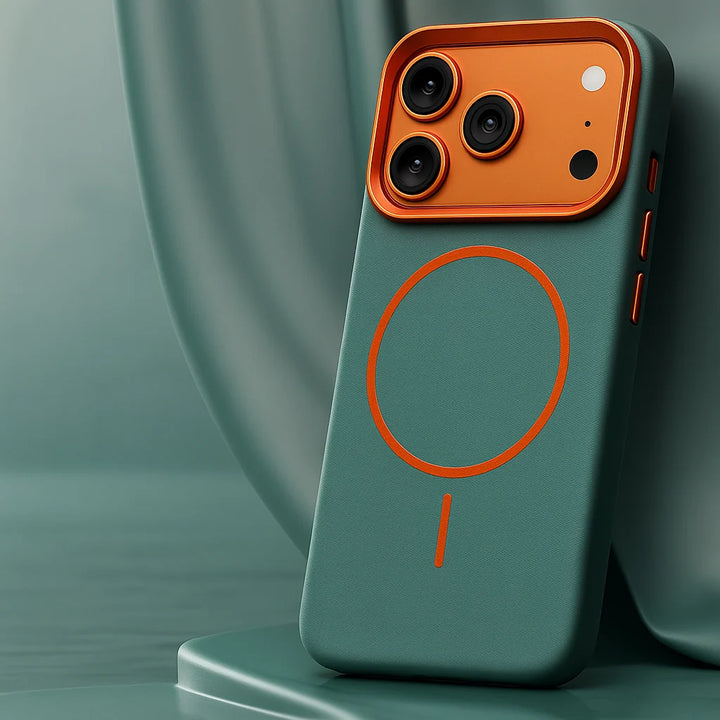 Protective phone case showing side button access and non-slip grip surface for secure handling