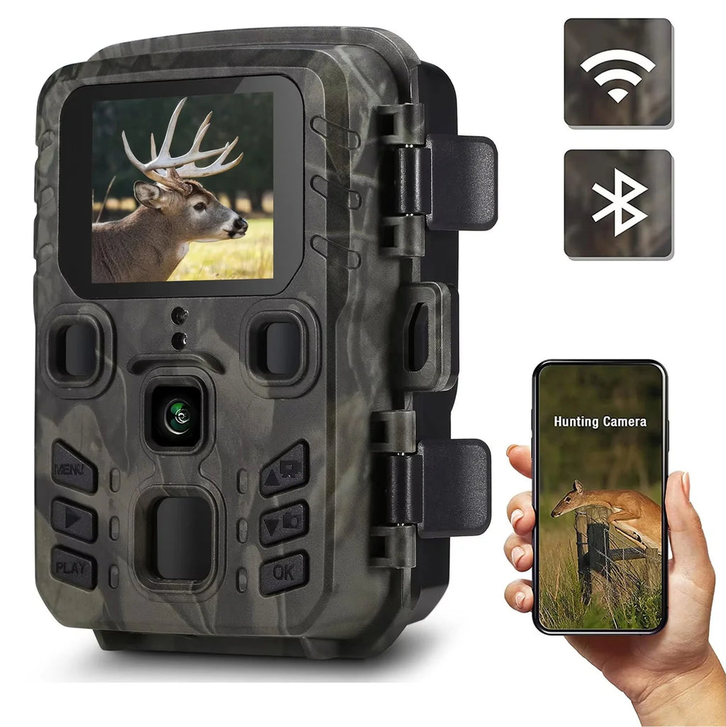 Motion-activated outdoor camera with 20MP sensor and durable weatherproof design for nature photography