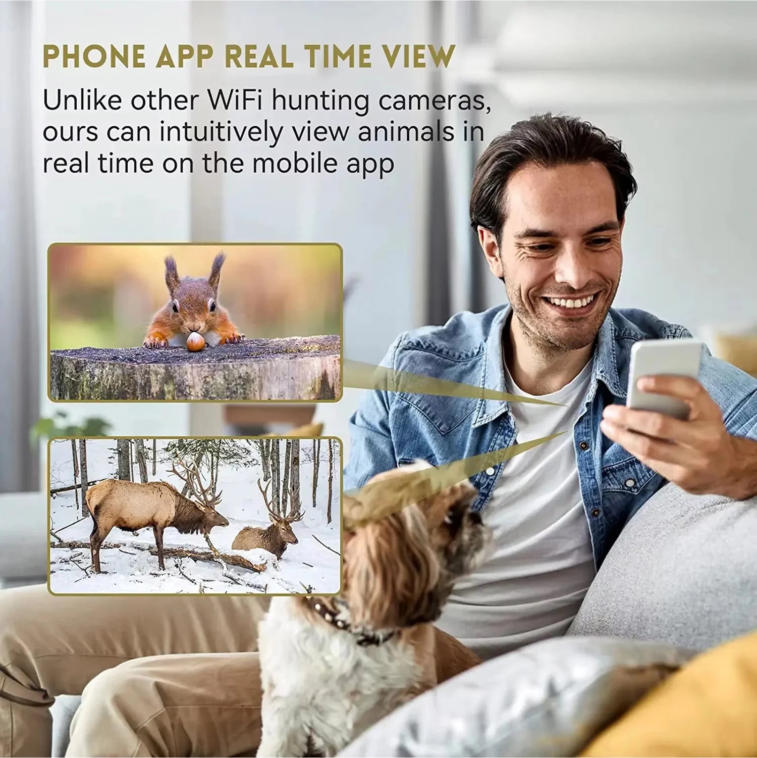 Outdoor surveillance camera with motion detection and WiFi connectivity for garden wildlife observation