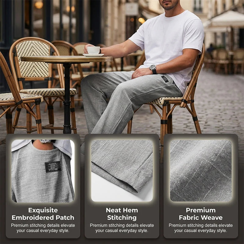 Men's straight leg trousers in grey demonstrating versatile styling for everyday casual wear