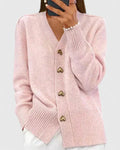 Women's relaxed fit cardigan with ribbed cuffs and hem in navy