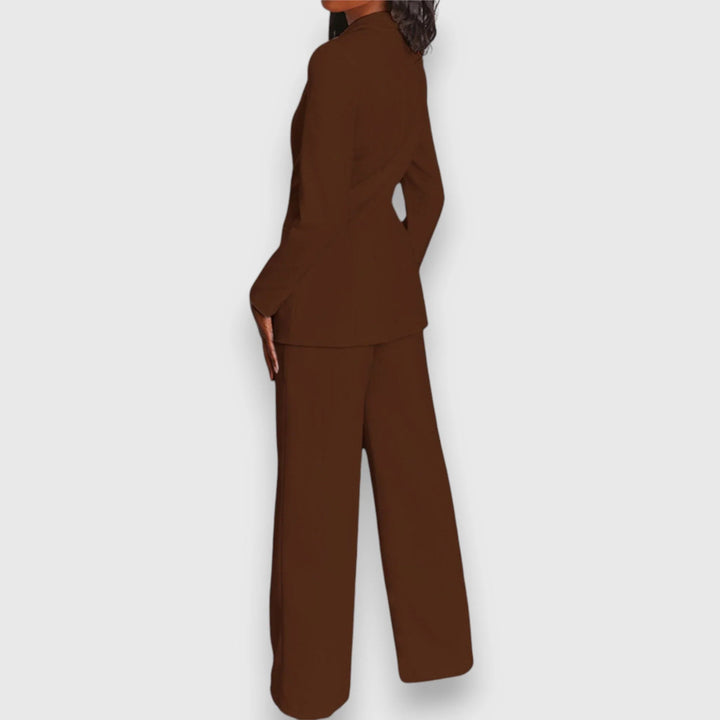 Women's tailored suit set styled with heels for formal occasion