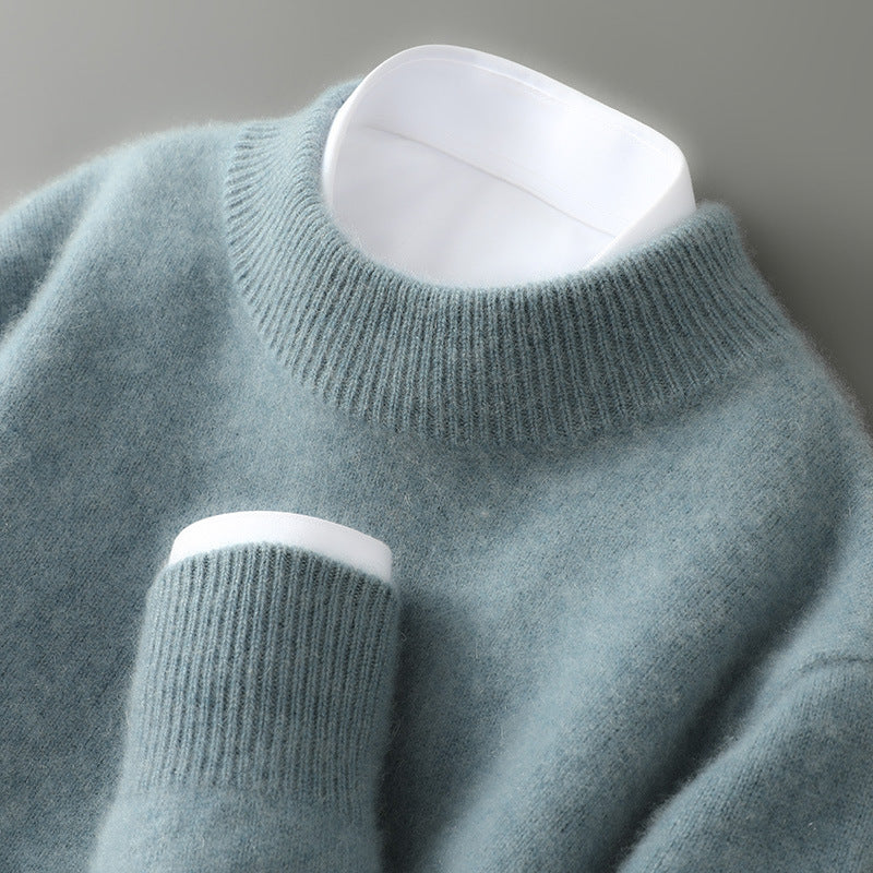 Detail shot of ribbed cuff on women's crew neck jumper
