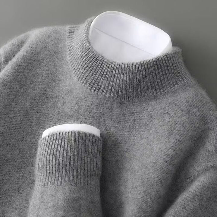 Women's crew neck jumper styled on mannequin showing relaxed fit
