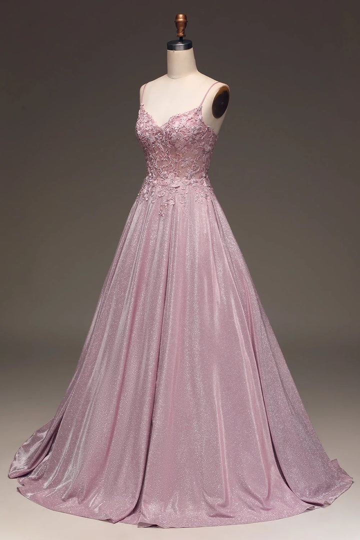 Embellished maxi dress hemline detail displaying shimmering tulle overlay and soft finish