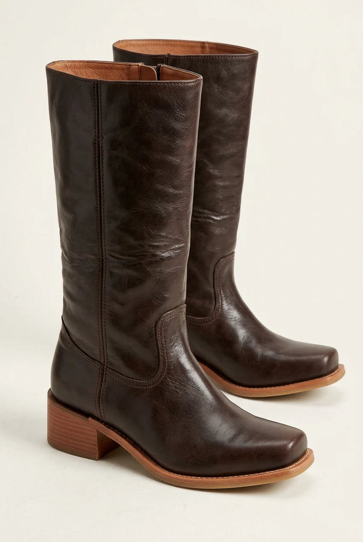 Women's mid-calf boots with closed toe and block heel suitable for everyday wear