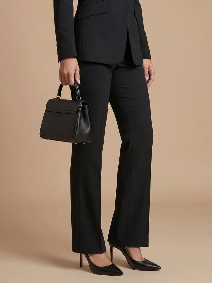 Women's cream blazer with stand collar and fully tailored silhouette