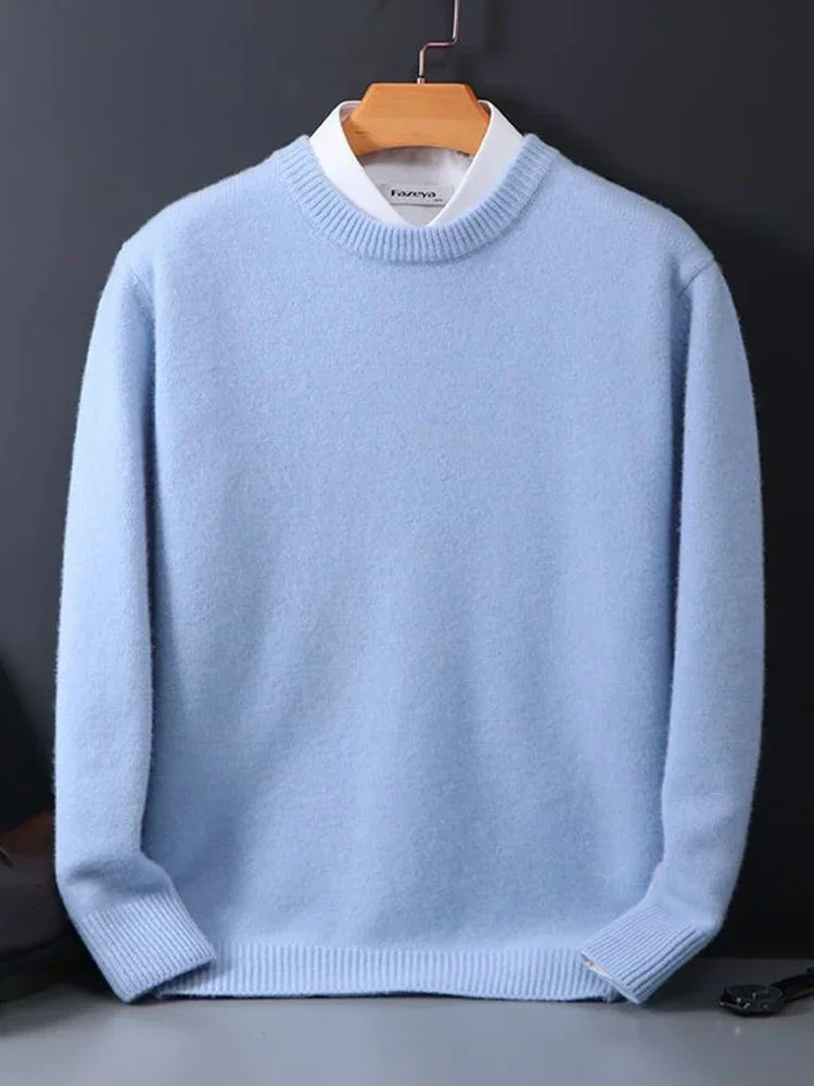 Men's pullover jumper with long sleeves and ribbed detailing for casual layering