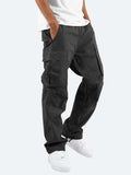 Side view of men's cargo trousers showing relaxed fit and utility pocket placement