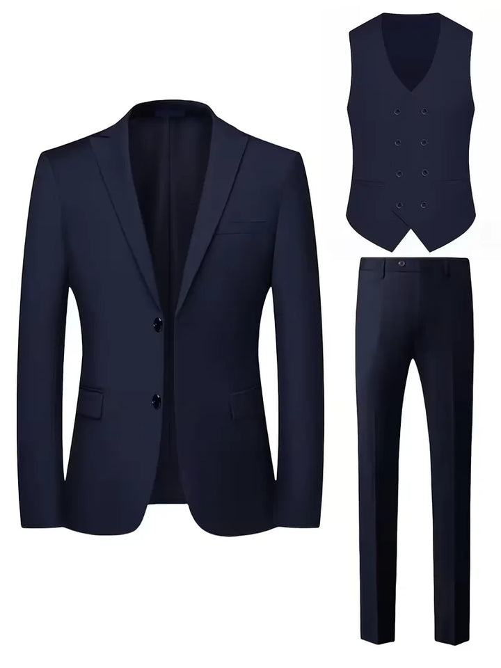 Detail of suit jacket sleeve and waistcoat hem showing coordinated construction