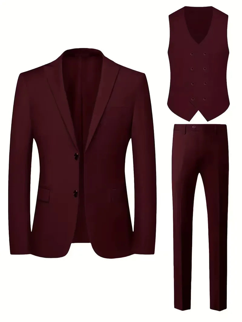 Detail of blazer shoulder and sleeve construction on three-piece suit