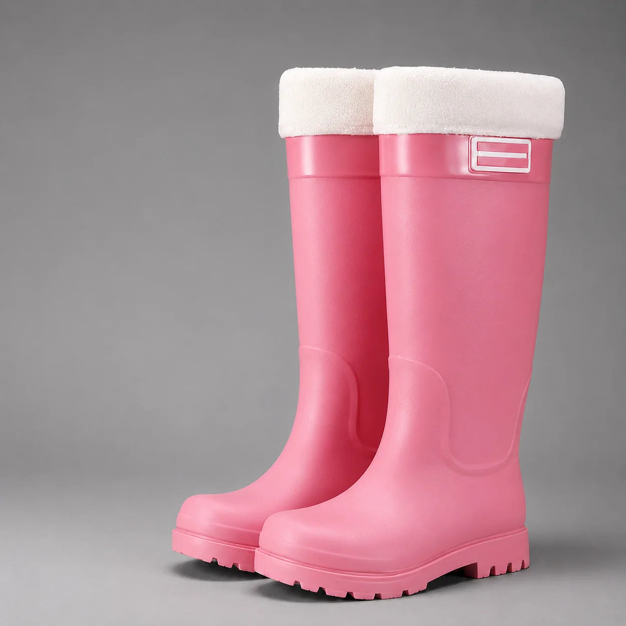 Close-up of women's wellington boots featuring waterproof construction and deep tread non-slip outsole for reliable grip