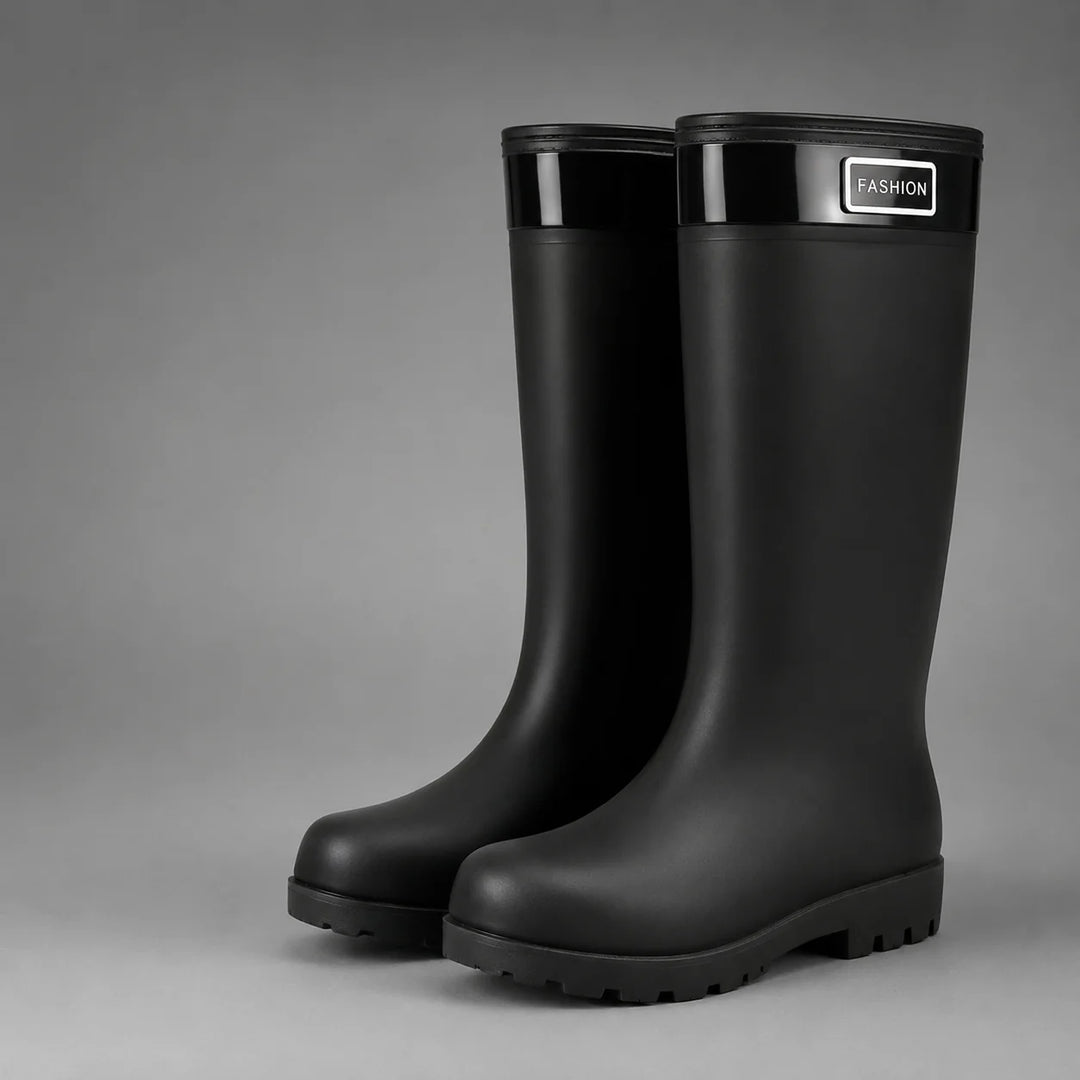 Women's wellington boots featuring pull-on style with high shaft for enhanced weather protection in winter