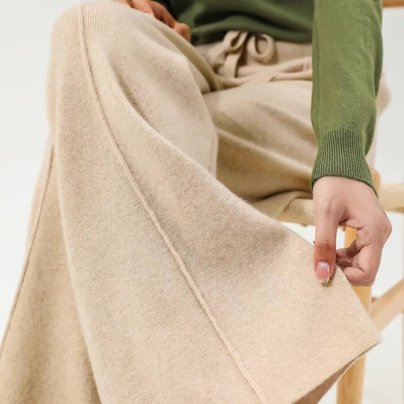 Poppy | Women's Wool Trousers Wide Leg