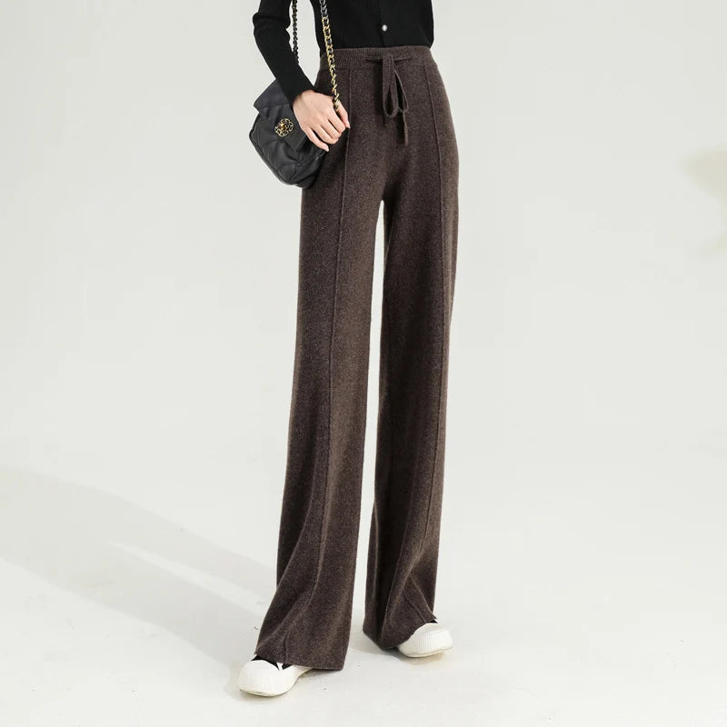 Poppy | Women's Wool Trousers Wide Leg