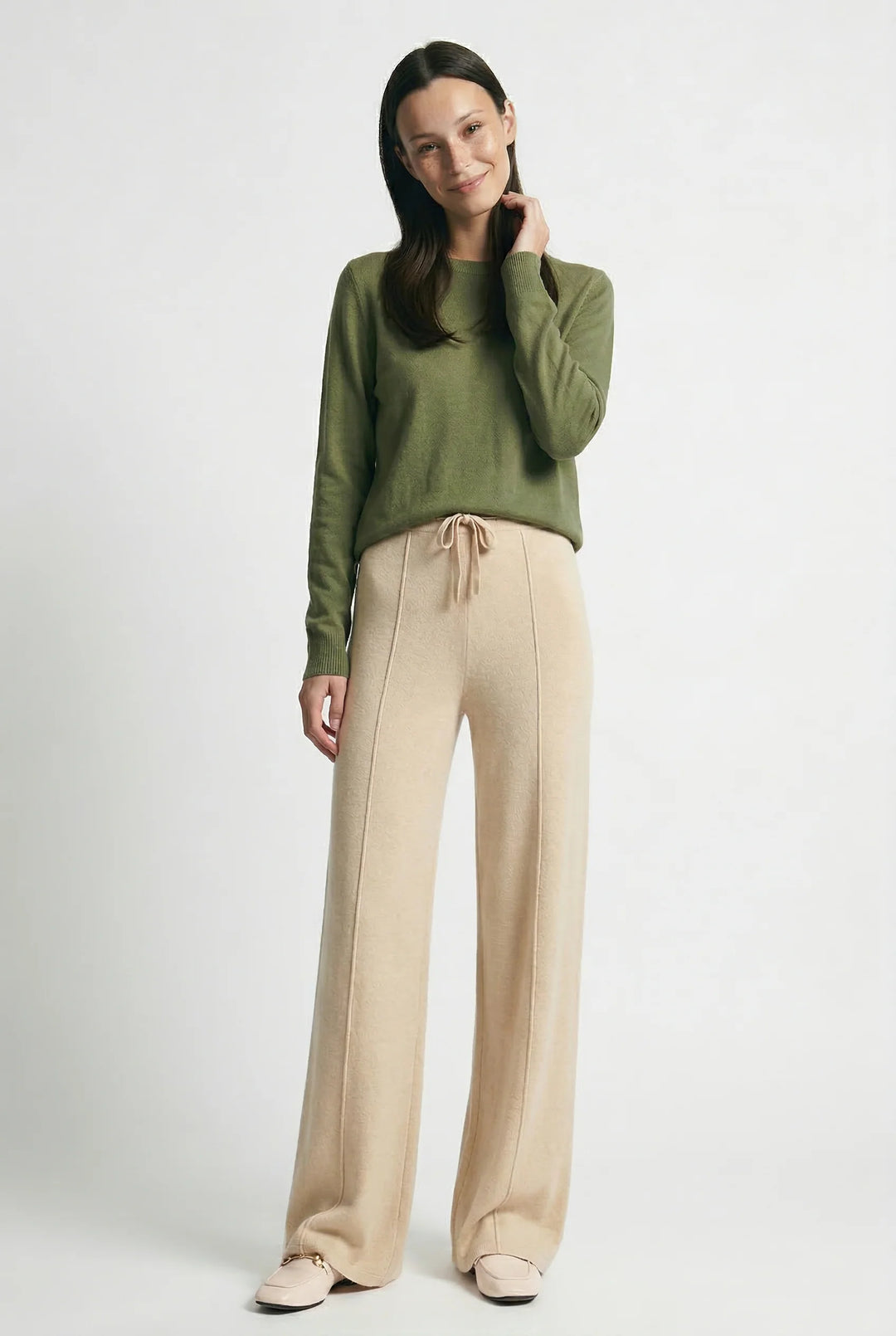 Poppy | Women's Wool Trousers Wide Leg