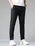 Men's straight leg trousers worn with casual footwear for everyday smart styling